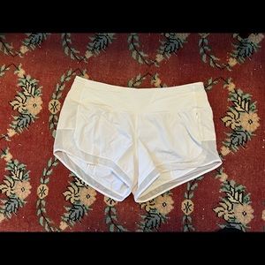 Lululemon white mesh side running short